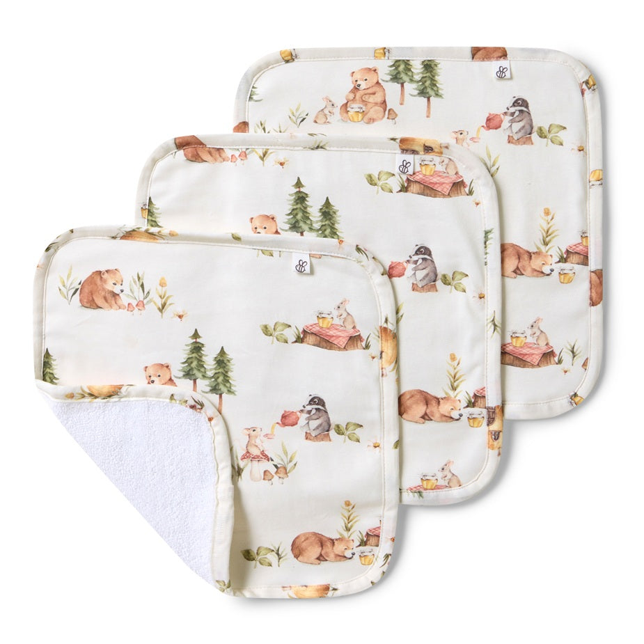 Snuggle Hunny Bears Organic Wash Floths - 3 Pack