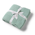 Snuggle Hunny Sage Diamond Knit Organic Baby Blanket