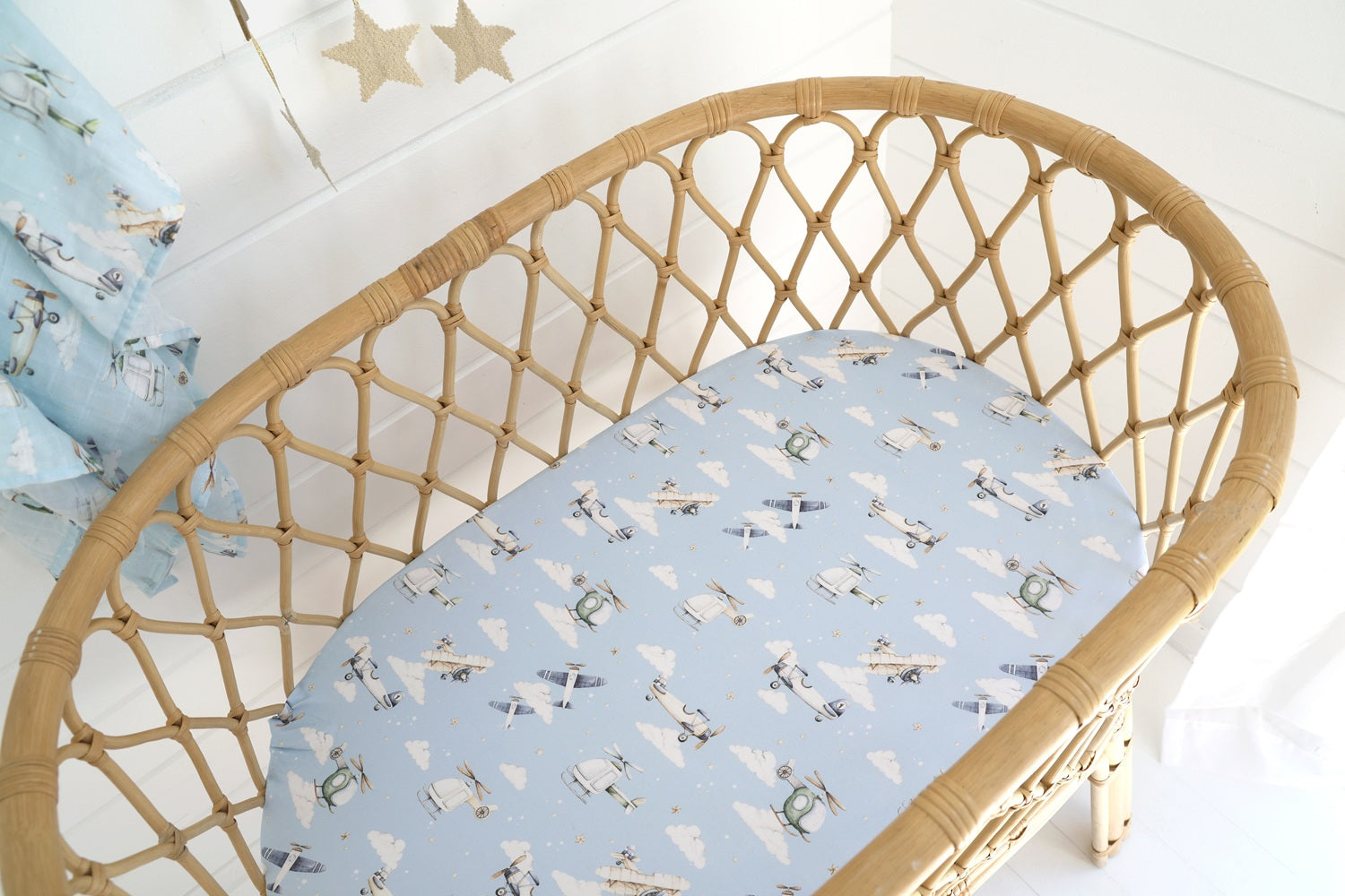 Snuggle Hunny Taking Flight Organic Bassinet Sheet/change Pad Cover