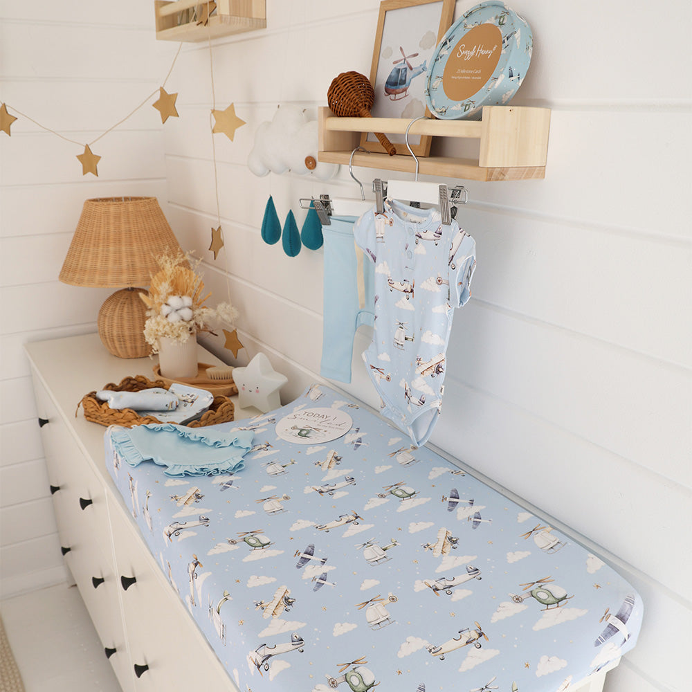 Snuggle Hunny Taking Flight Organic Bassinet Sheet/change Pad Cover