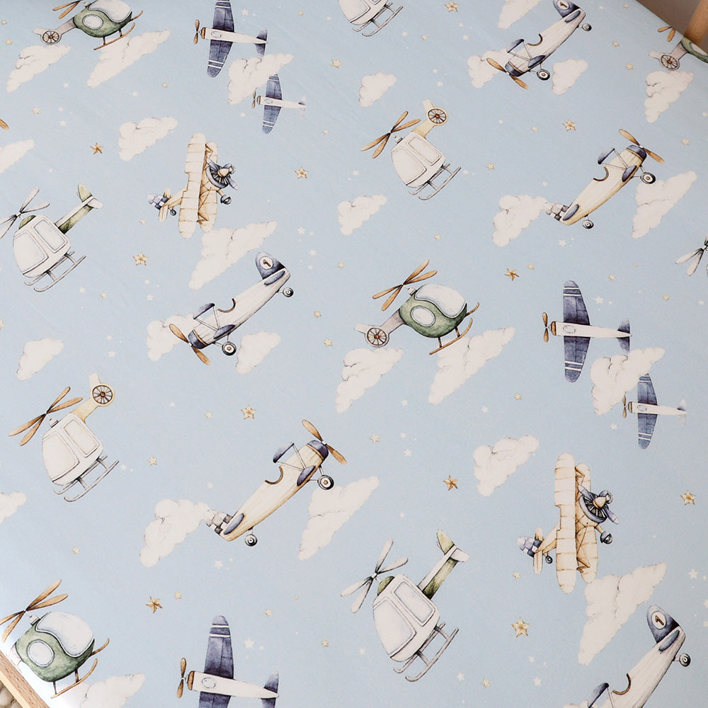Snuggle Hunny Taking Flight Organic Fitted Cot Sheet