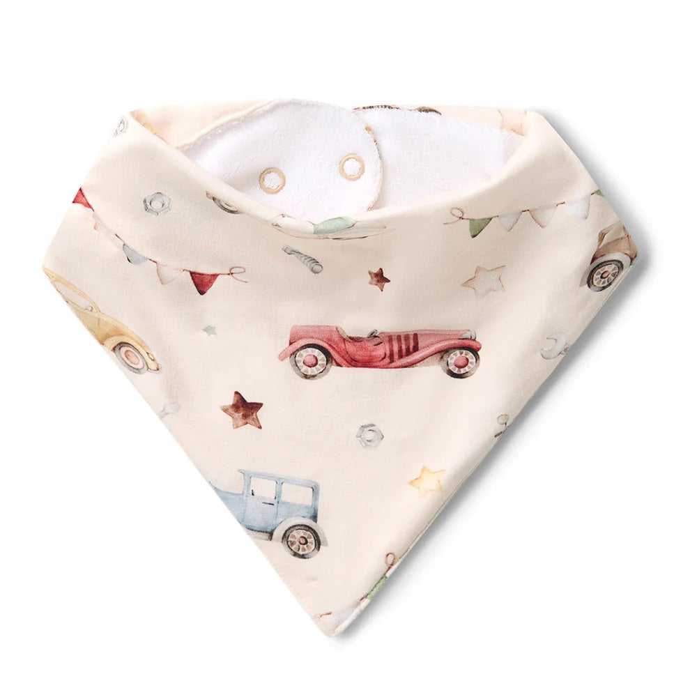 Snuggle Hunny Organic Dribble Bib Vintage Cars