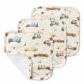 Snuggle Hunny Organic Wash Cloths - 3 Pack - Vintage Cars