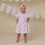 Load image into Gallery viewer, Snuggle Hunny Short Sleeve Organic Dress Alice&#39;s Tea Party [sz:000]
