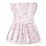 Load image into Gallery viewer, Snuggle Hunny Short Sleeve Organic Dress Alice&#39;s Tea Party [sz:000]
