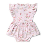 Load image into Gallery viewer, Snuggle Hunny Short Sleeve Organic Dress Alice&#39;s Tea Party [sz:000]
