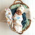 Beach Fun Organic Jersey Wrap & Beanie Set