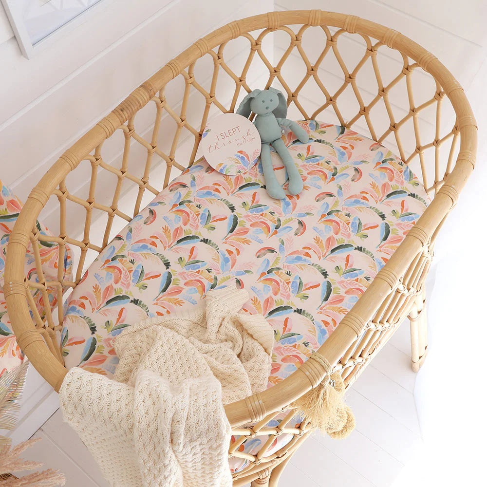 Summer Palm Organic Bassinet Sheet / Change Pad Cover