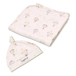 Load image into Gallery viewer, Snuggle Hunny Up &amp; Away Organic Jersey Wrap &amp; Beanie Set
