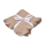 Load image into Gallery viewer, Snuggle Hunny Hazelnut Ruffle Knit Organic Baby Blanket
