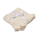 Load image into Gallery viewer, Snuggle Hunny Cream Ruffle Knit Organic Baby Blanket
