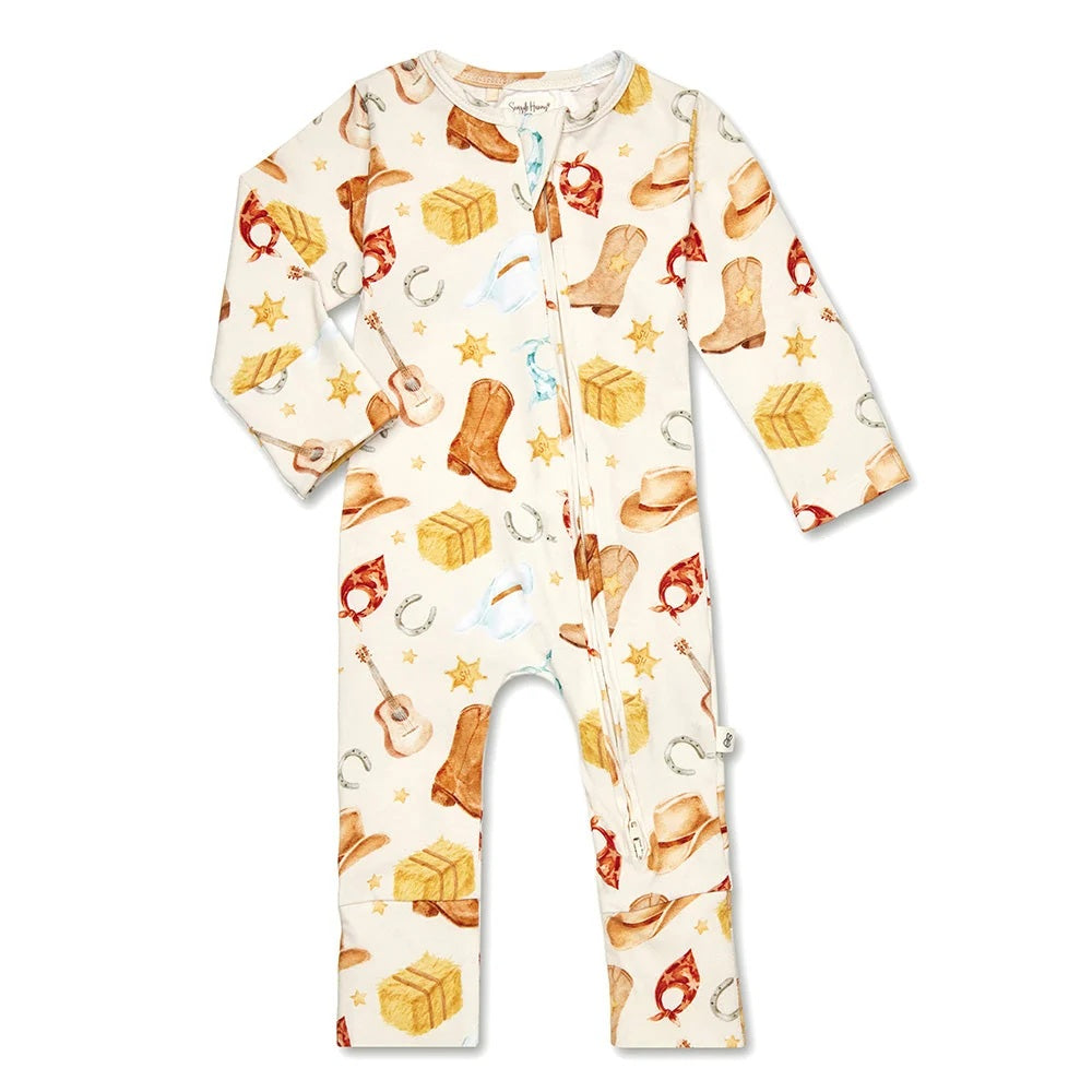 Snuggle Hunny Cowboys Organic Snugglesuit Convertible Romper [sz:newborn (0000)]