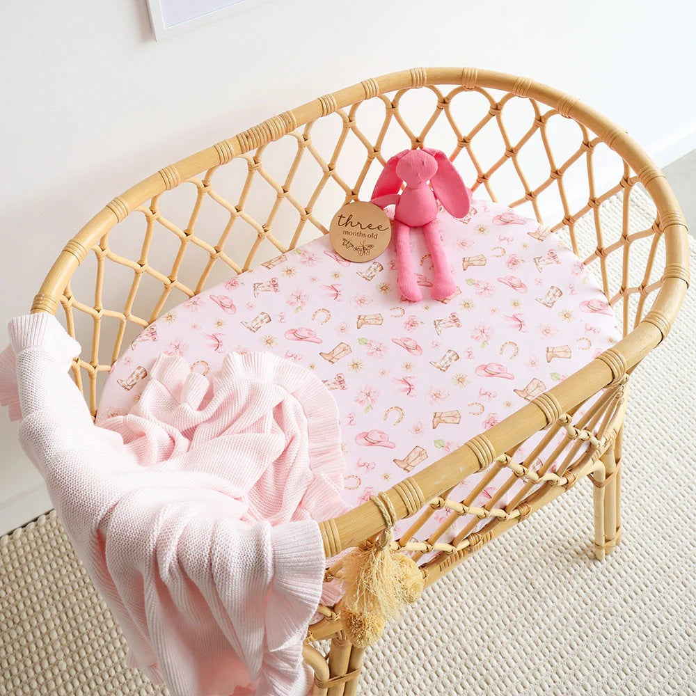 Snuggle Hunny Boots & Bows Organic Bassinet Sheet / Change Pad Cover