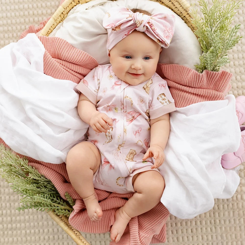 Snuggle Hunny Boots & Bows Organic Snuggle Shortie [sz:newborn (0000)]