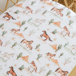 Load image into Gallery viewer, Snuggle Hunny Wild Horses Organic Bassinet Sheet/change Pad Cover
