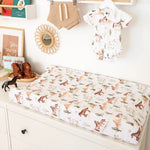 Load image into Gallery viewer, Snuggle Hunny Wild Horses Organic Bassinet Sheet/change Pad Cover
