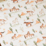 Load image into Gallery viewer, Snuggle Hunny Wild Horses Organic Fitted Cot Sheet
