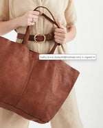 Load image into Gallery viewer, Juju &amp; Co Unlined Tote - Cognac
