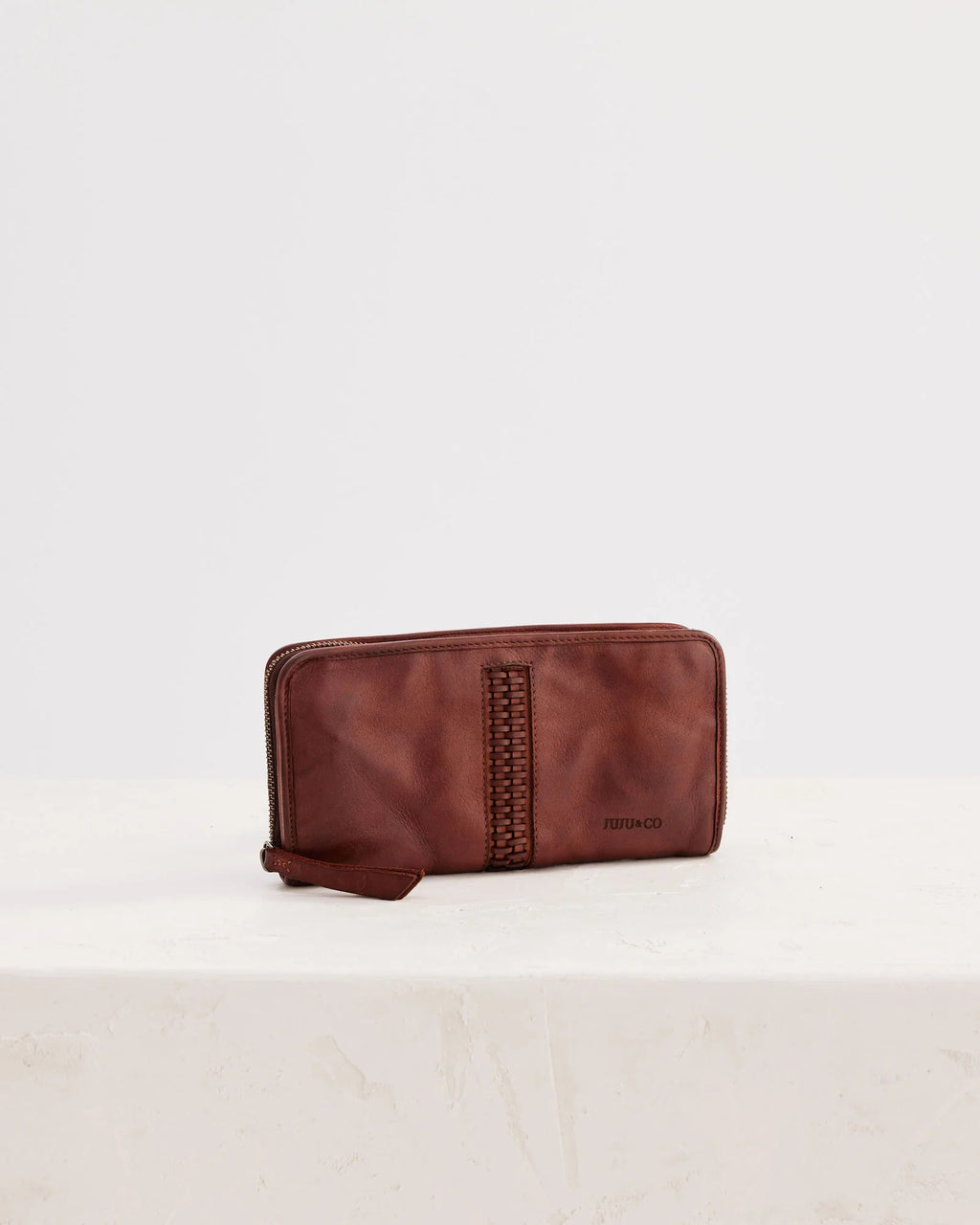 Juju & Co Braid Wallet - Cognac