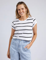 Load image into Gallery viewer, Foxwood Manly Tee White Stripe
