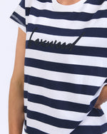 Load image into Gallery viewer, Foxwood Signature Stripe Tee Dress Navy &amp; White Stripe [sz:10]
