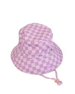 Load image into Gallery viewer, The Somewhere Co Yellow &amp; Lilac Reversible Mini Bucket Hat
