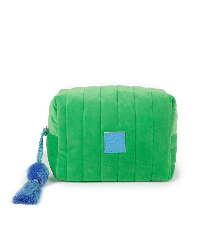 The Somewhere Co Green Velvet Cosmetic Case