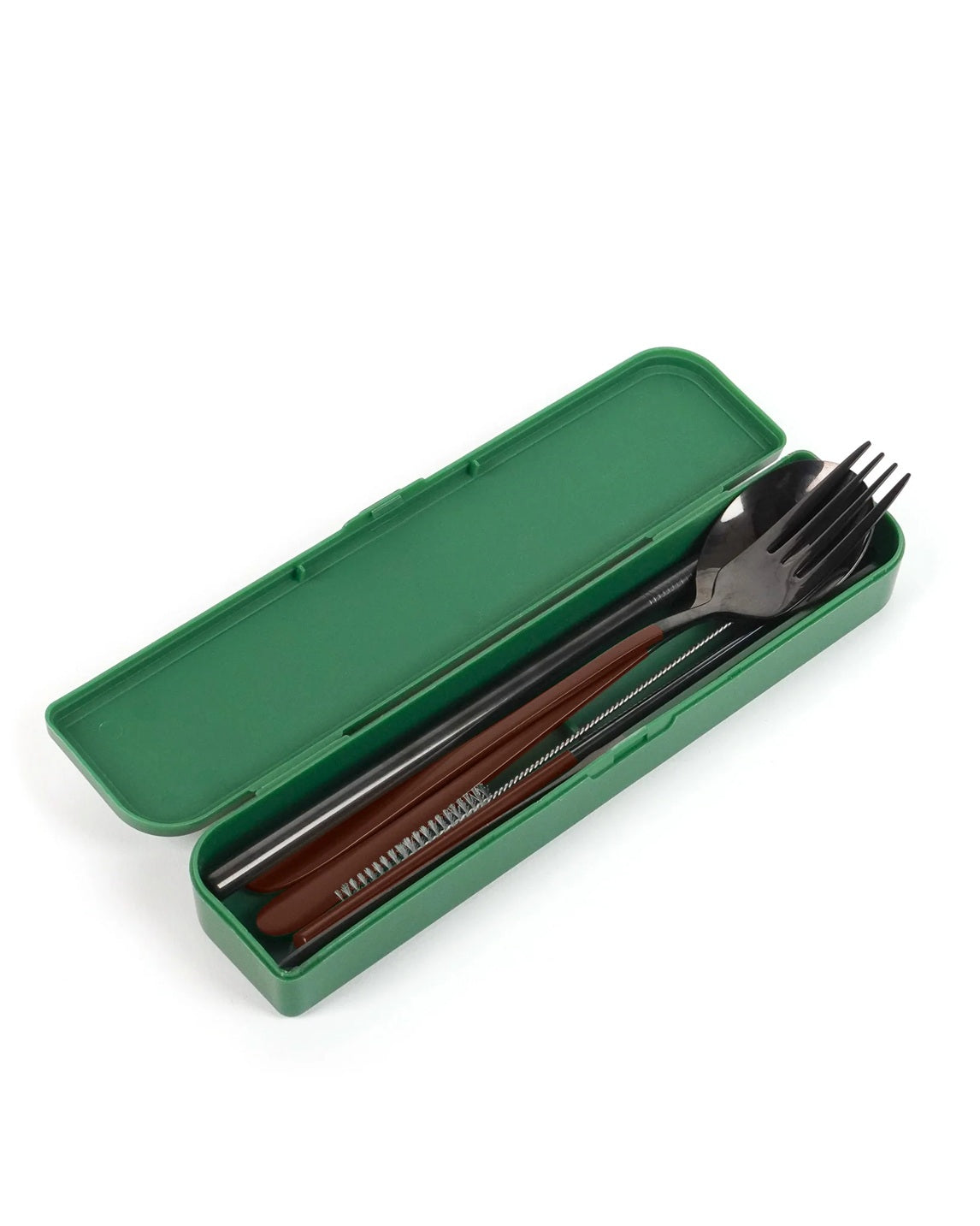 The Somewhere Co Take Me Away Cutlery Kit - Black With Chocolate Handle