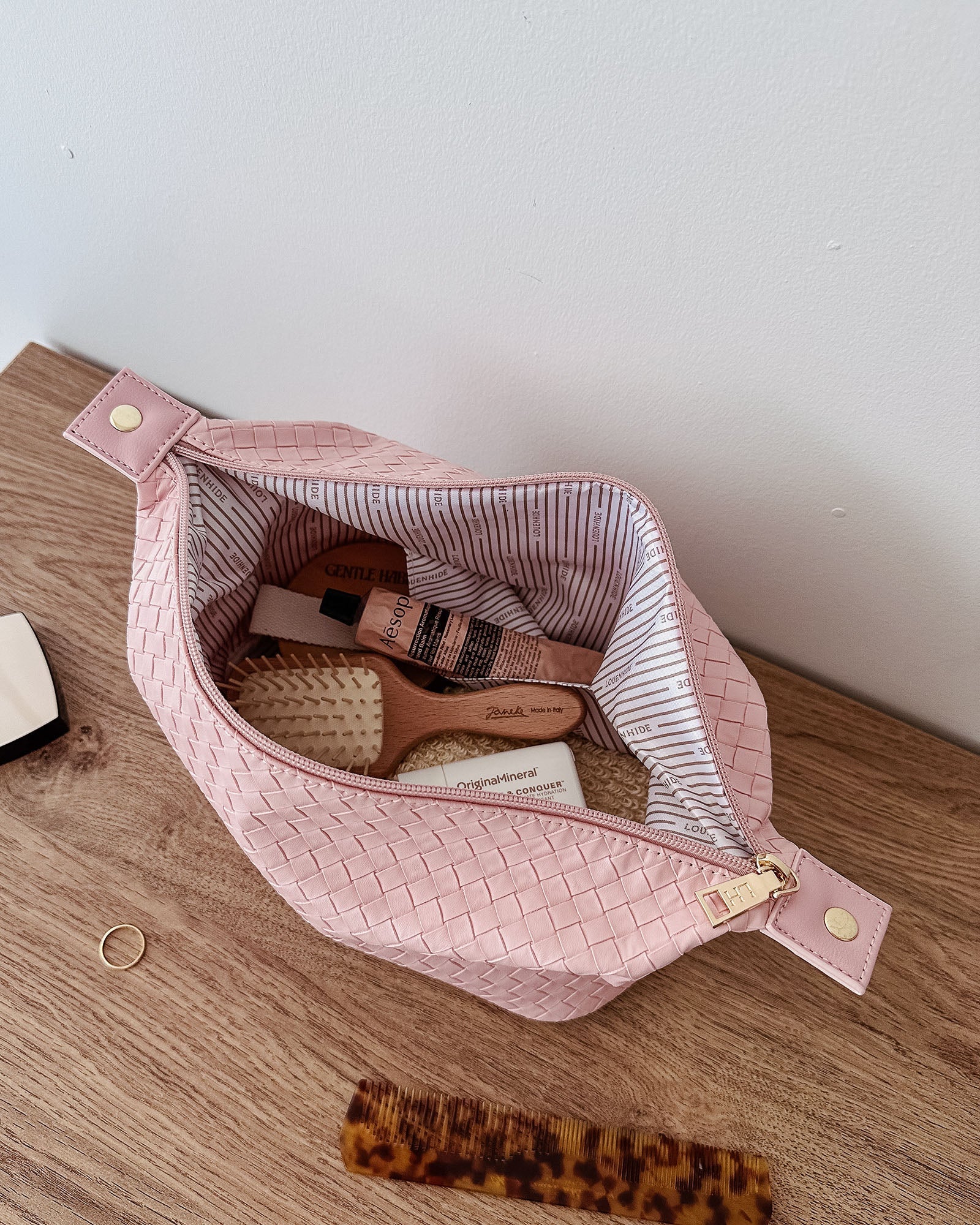 Louenhide Lucinda Woven Cosmetic Case - Pink