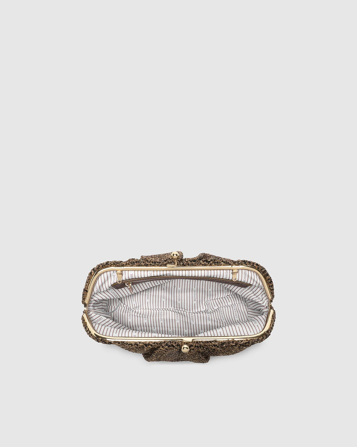 Louenhide Goldie Clutch - Raffia Chocolate