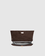 Load image into Gallery viewer, Louenhide Delaney Suedette Clutch - Chocolate
