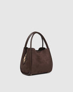 Load image into Gallery viewer, Louenhide Steffie Suedette Mini Tote Bag - Chocolate
