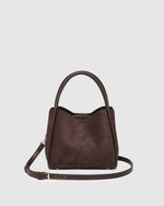 Load image into Gallery viewer, Louenhide Steffie Suedette Mini Tote Bag - Chocolate

