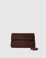 Load image into Gallery viewer, Louenhide Luka Suedette Clutch - Chocolate
