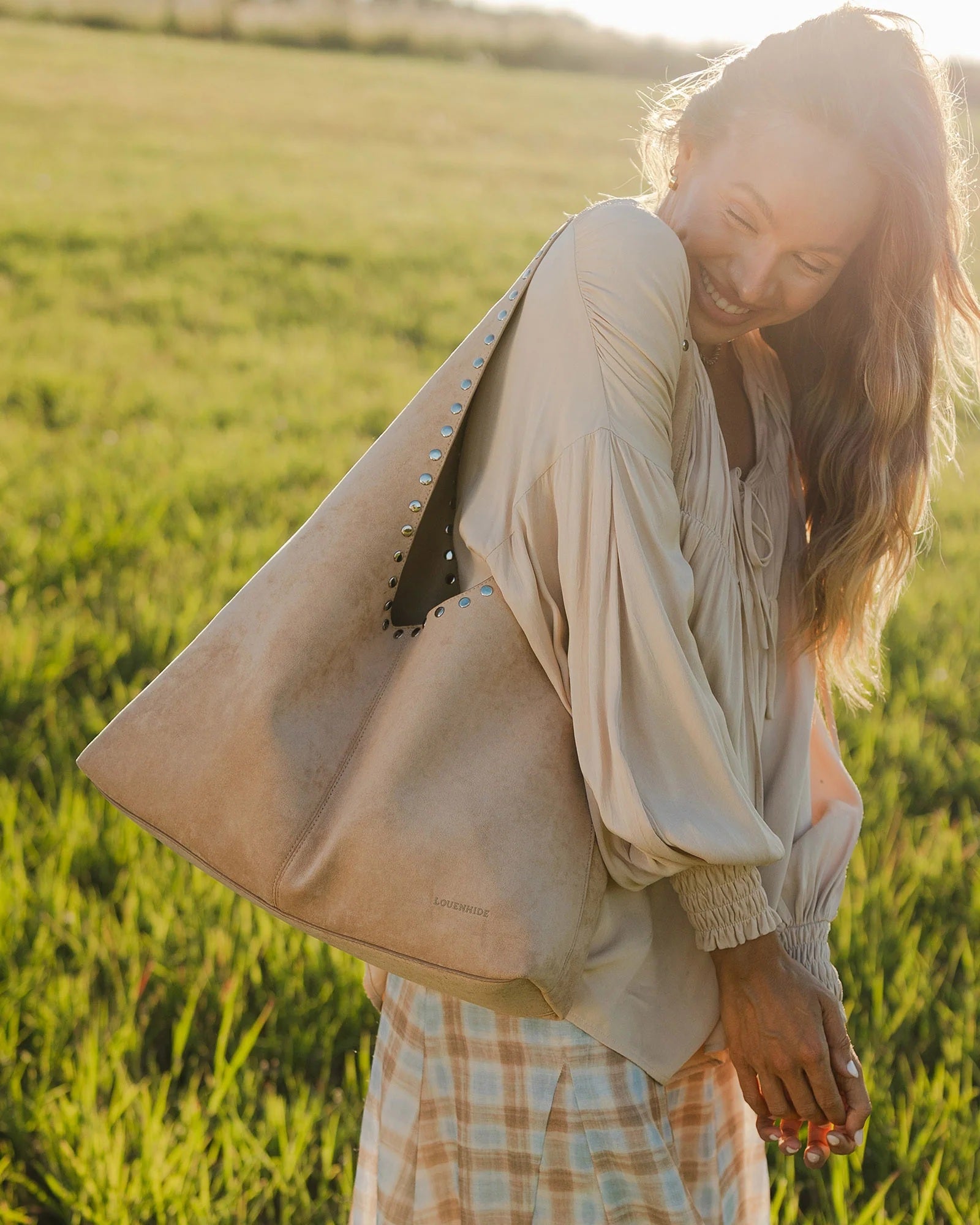 Louenhide Hailey Suedette Shoulder Bag - Blonde