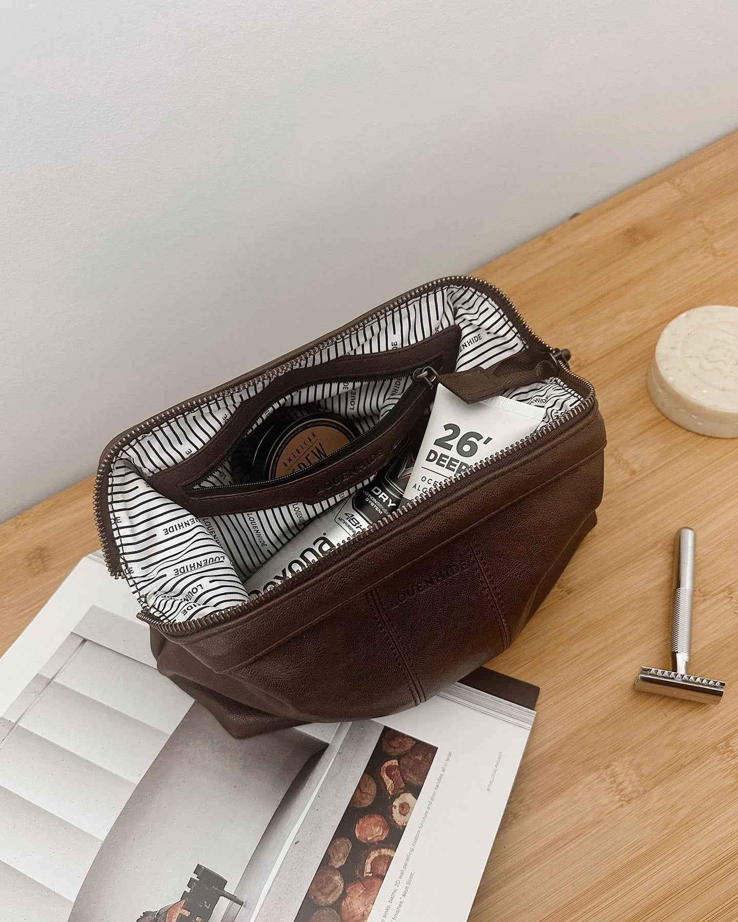 Louenhide Albie Cosmetic Case - Saddle Chocolate