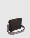 Louenhide Daisy Stripe Crossbody Bag - Chocolate