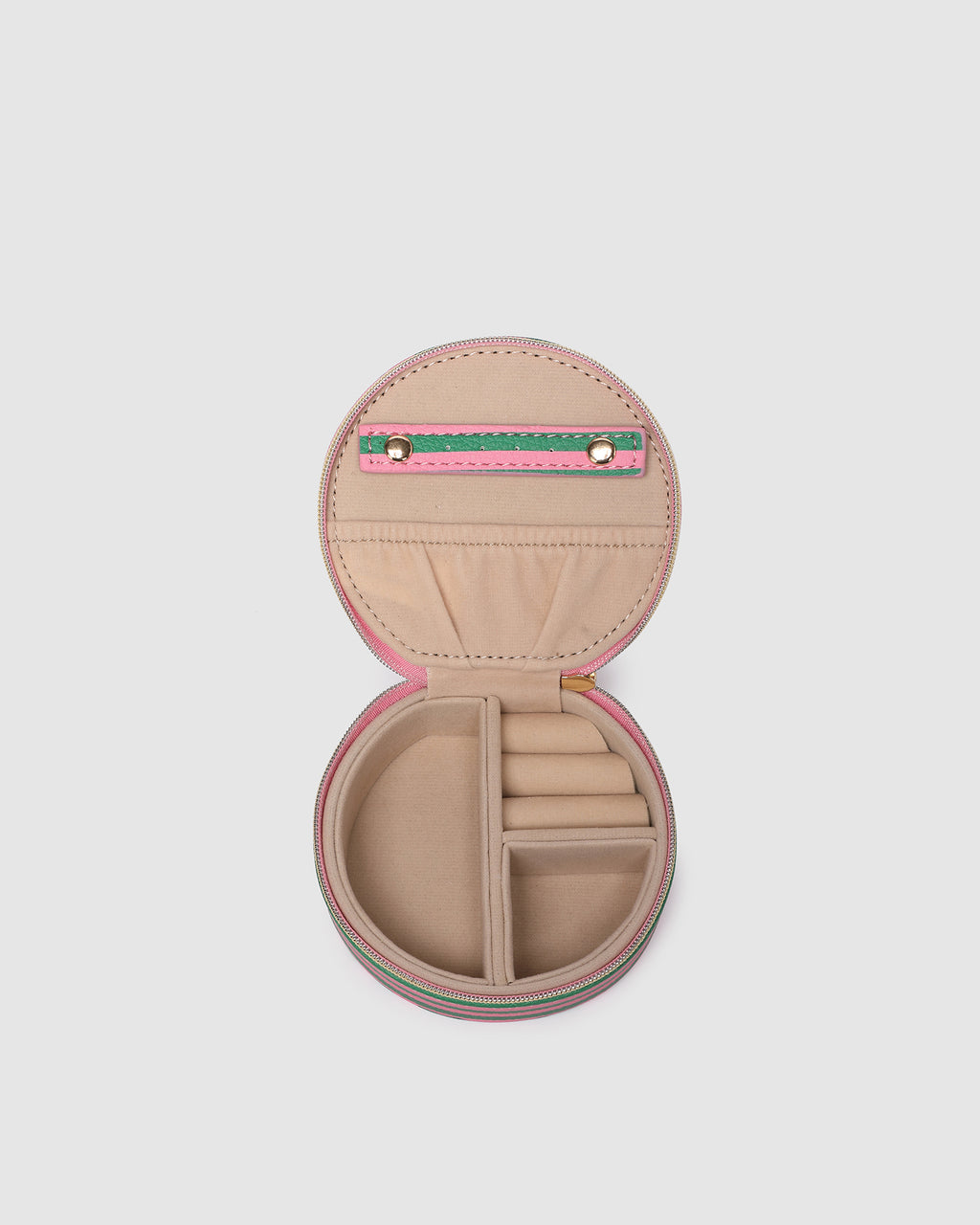 Louenhide Sisco Stripe Jewellery Box - Green/bubblegum Pink
