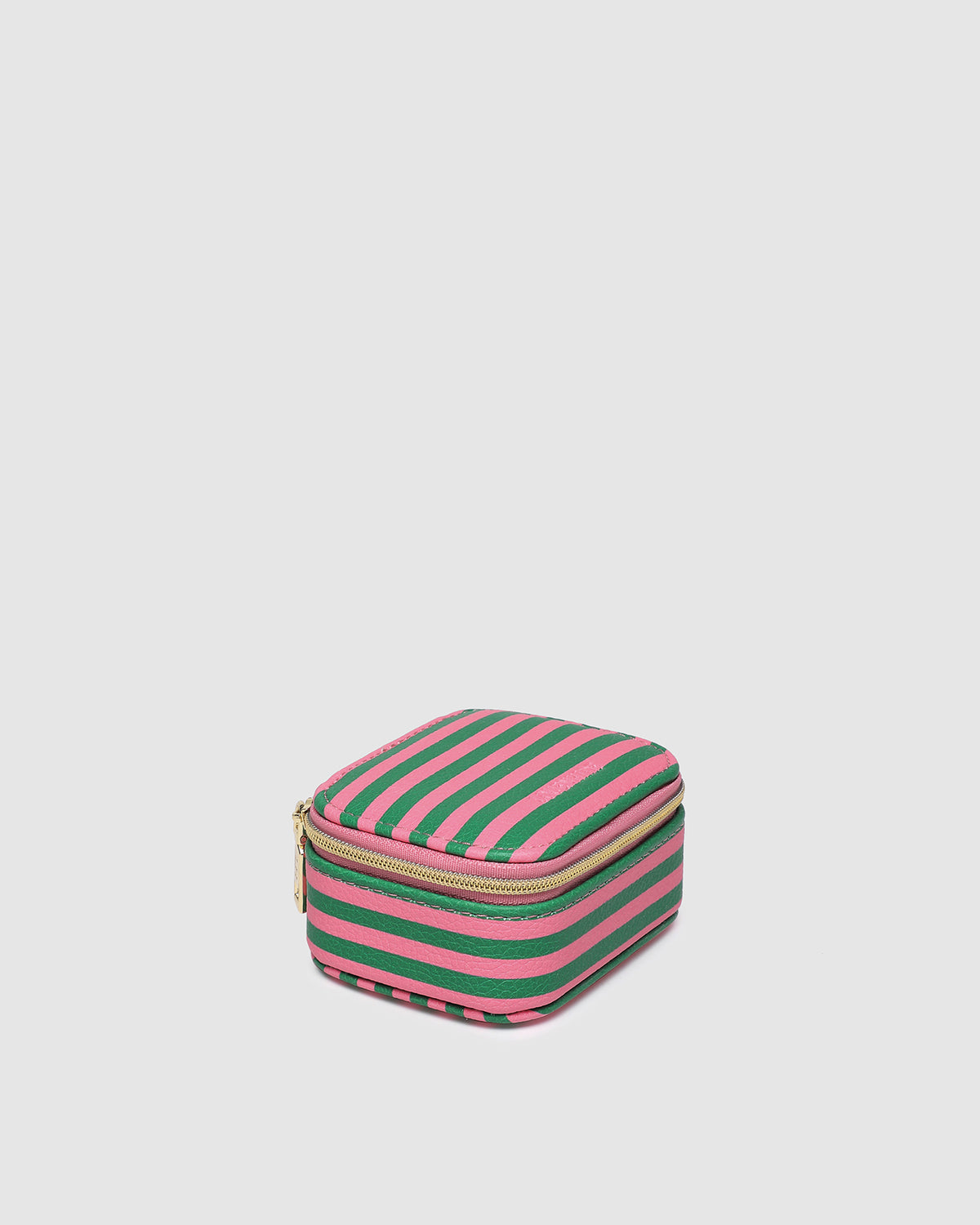 Louenhide Suzie Stripe Jewellery Box - Green/bubblegum Pink