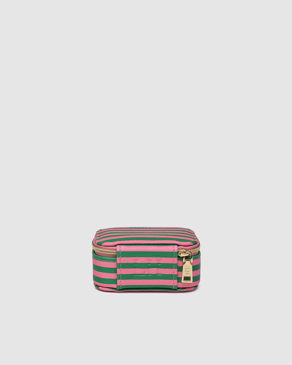 Louenhide Suzie Stripe Jewellery Box - Green/bubblegum Pink