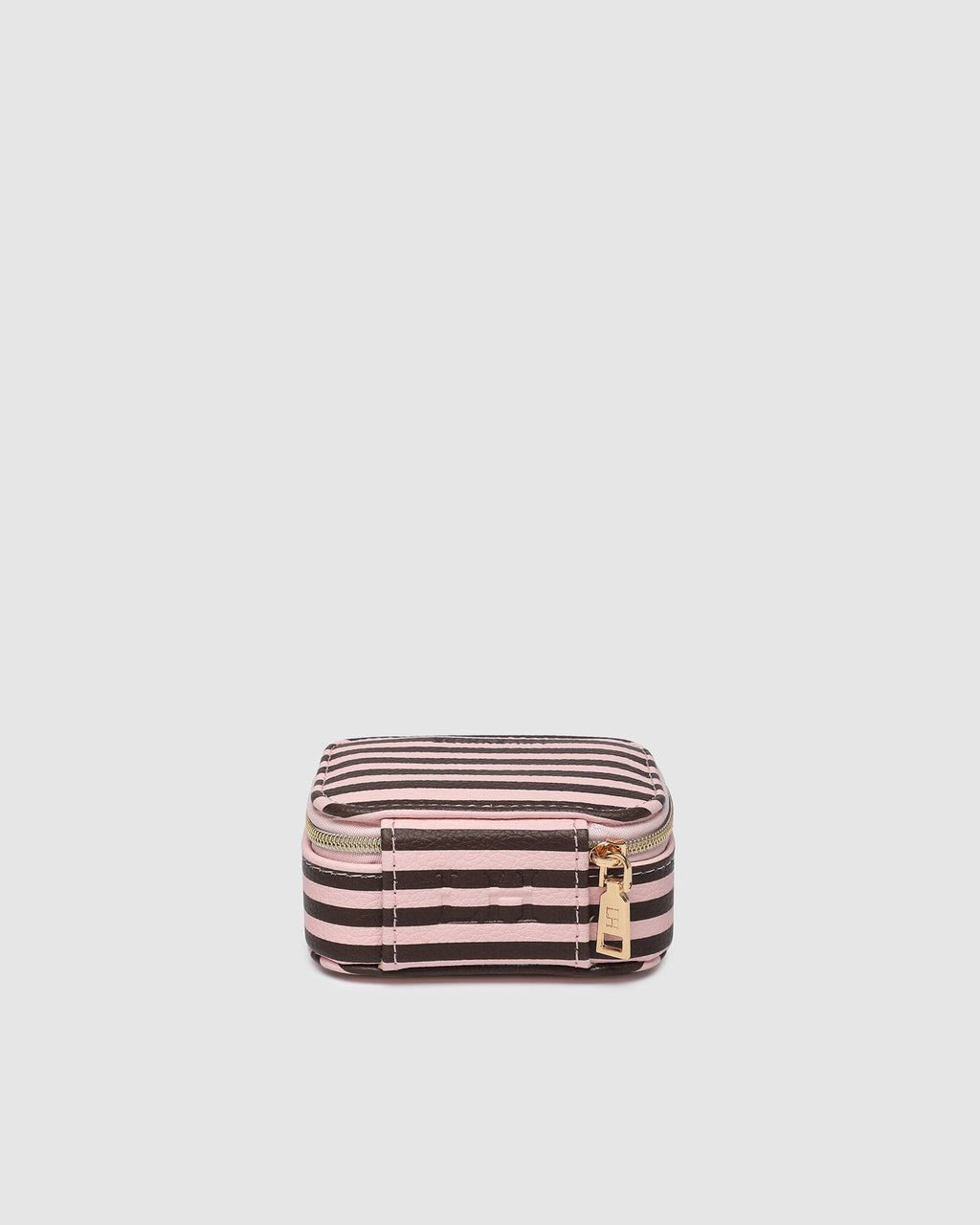 Louenhide Suzie Stripe Jewellery Box - Pink/chocolate