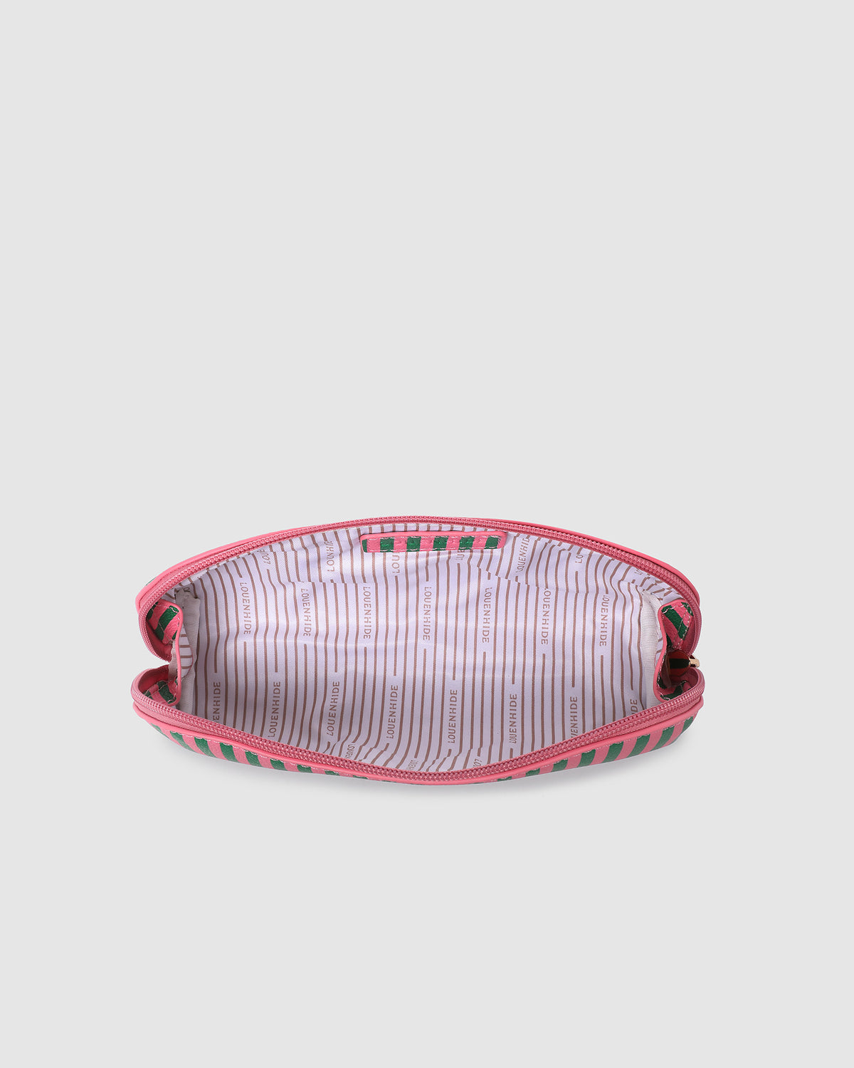Louenhide Jayne Stripe Makeup Bag - Green/bubblegum Pink