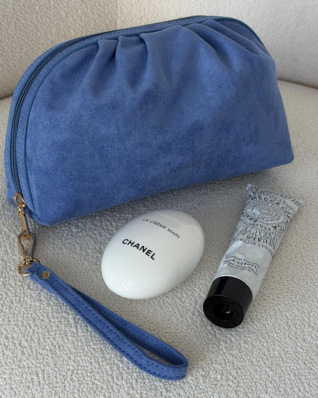 Louenhide Sarski Suedette Makeup Bag - Persian Blue