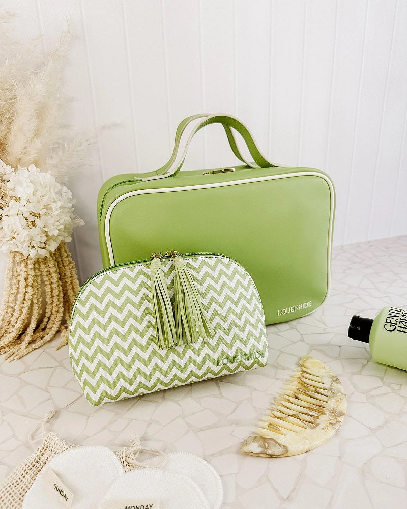 Louenhide Baby Emma Baby Audrey Cosmetic Case Set Lime Back O