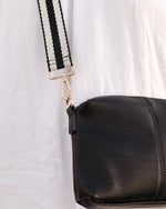 Load image into Gallery viewer, Louenhide Daisy Crossbody Bag With Stripe Strap Black

