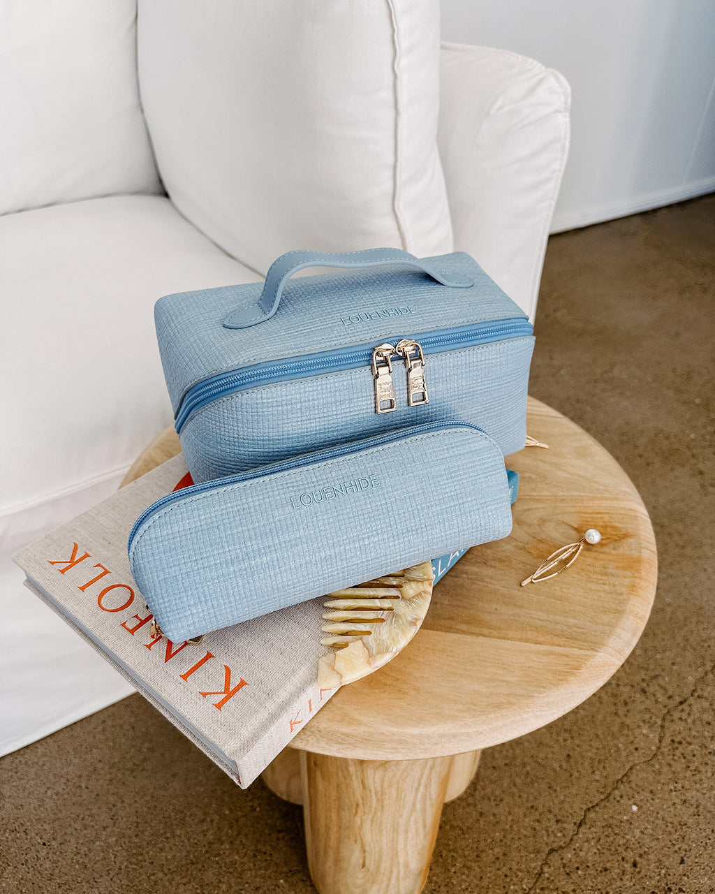 Louenhide Mary Jayne Cosmetic Bag Set Pale Blue