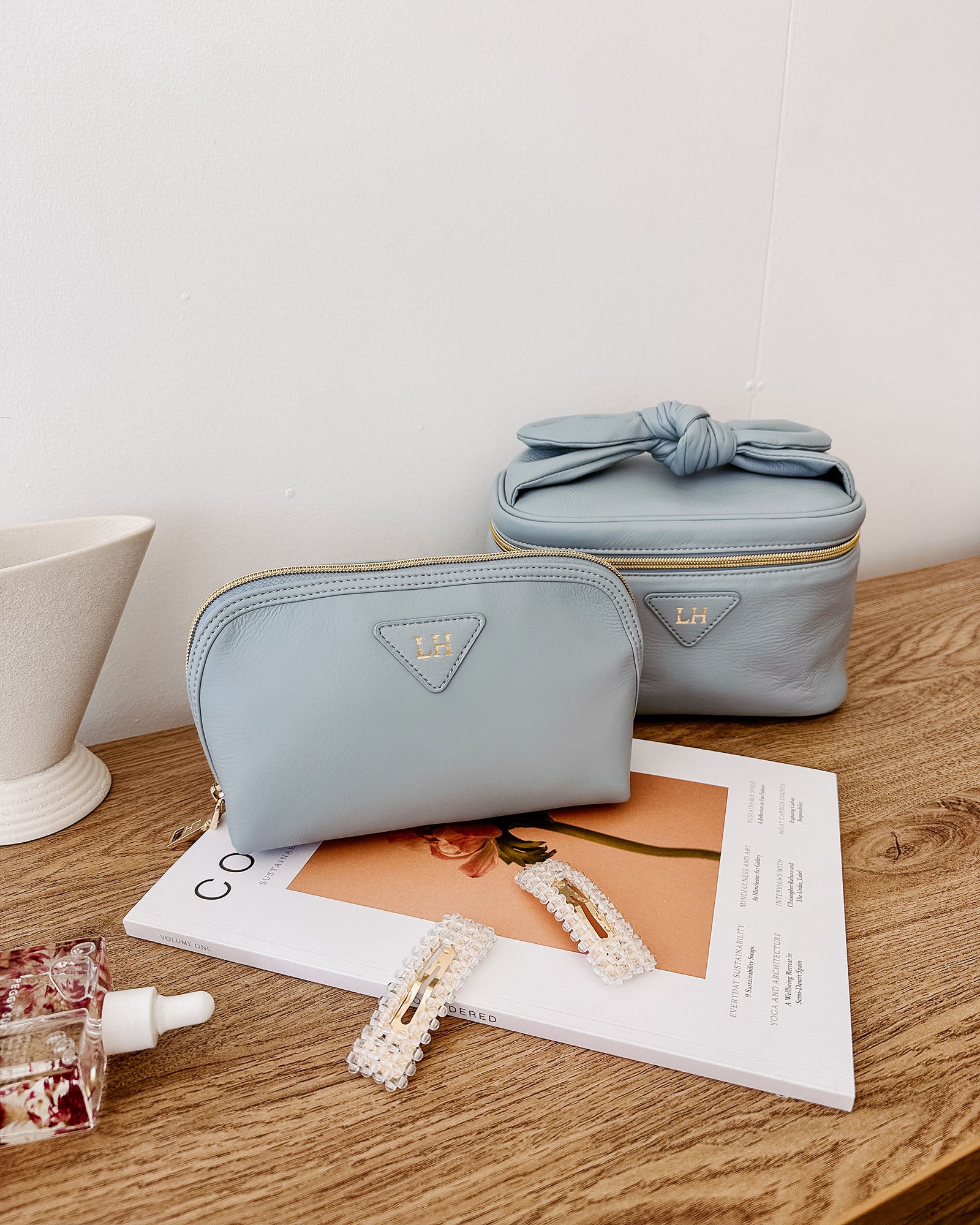 Louenhide Shona Greta Cosmetic Case Set Dusty Blue