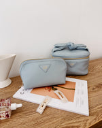 Load image into Gallery viewer, Louenhide Shona Greta Cosmetic Case Set Dusty Blue
