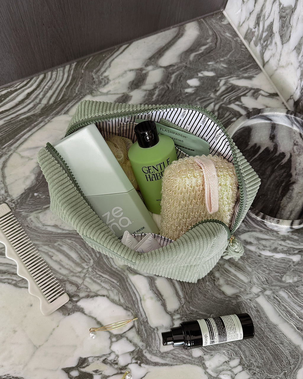 Louenhide Destiny & Baby Destiny Cosmetic Set Sage Green