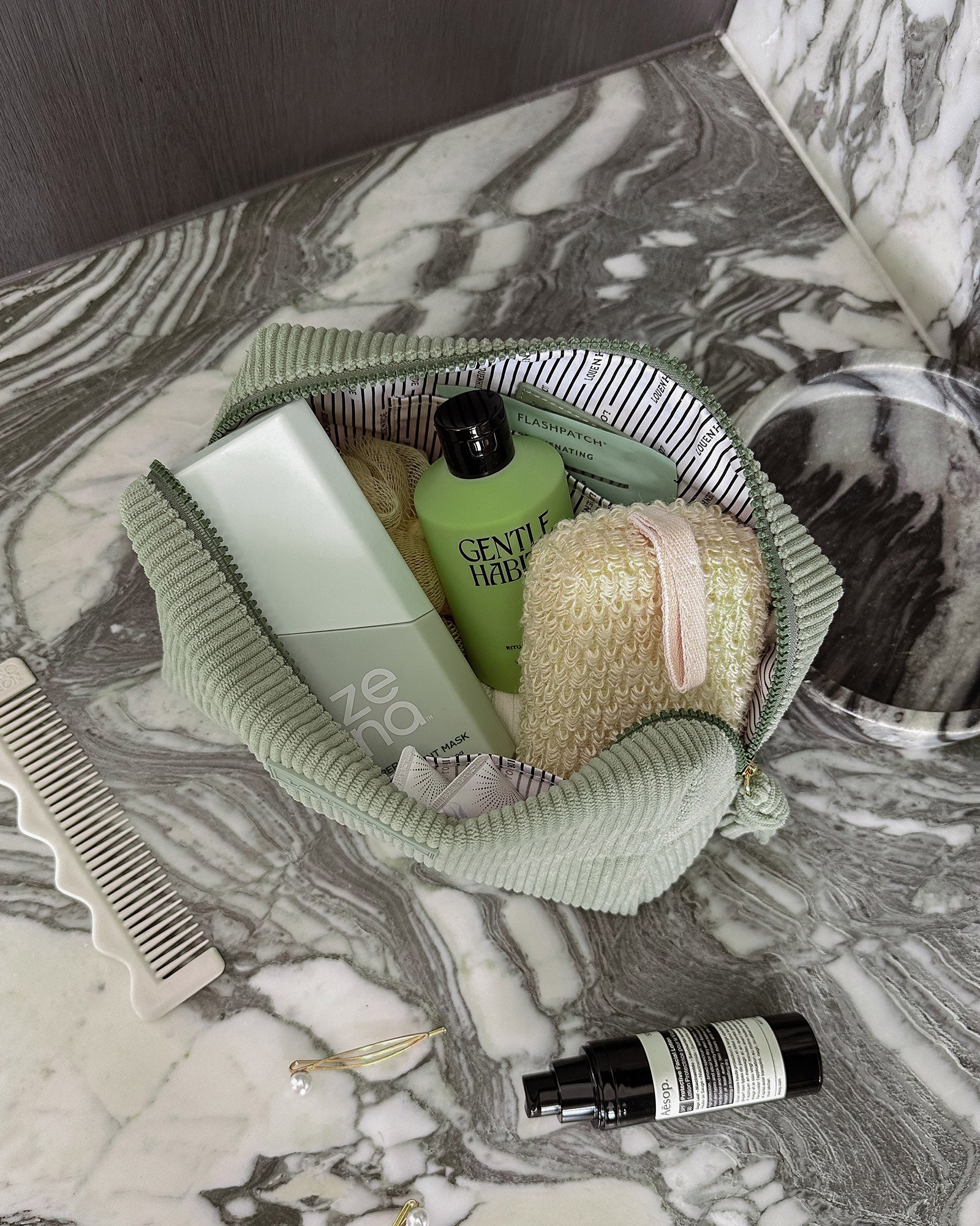 Louenhide Destiny & Baby Destiny Cosmetic Set Sage Green